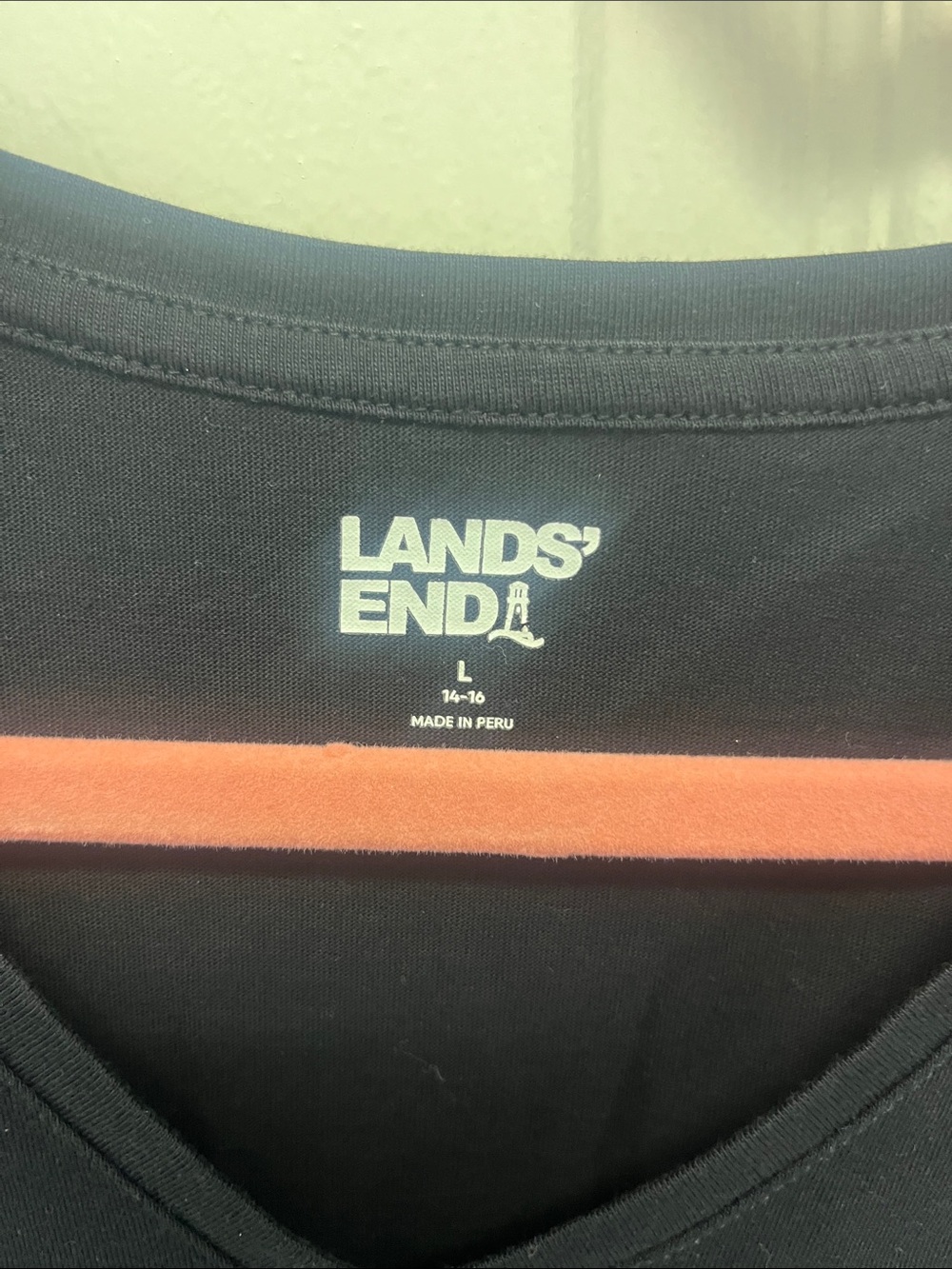 Lands' End V-Neck Tee (2 pack) — Rust Orange and Black - Picture 4 of 6